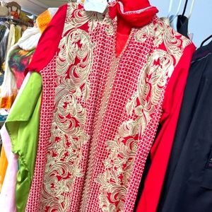 Red long dress